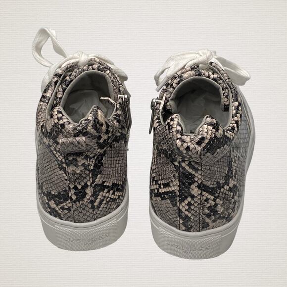 J/Slides Ludlow Lace Up Rounded toe Sneaker Black/Beige Embossed - Picture 6 of 12